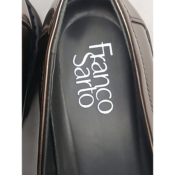 Franco Sarto Sz 5.5 Carolynn Loafers Metallic Pewter Silver w/ Tassels Lugg Sole - Picture 13 of 16